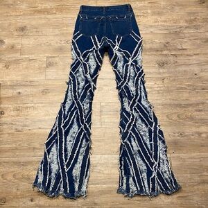 Gotta Have Them Diamond Distressed Ripped Stylish Flare Jeans Flare Legs